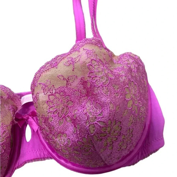 Balconet Pink lace unlined floral Victoria’s Secret 34D - Picture 2 of 5